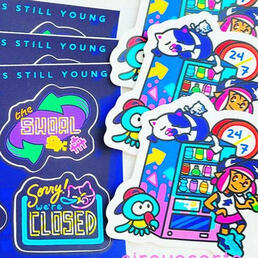 sticker sheet + vinyl die-cut sticker for city of color zine